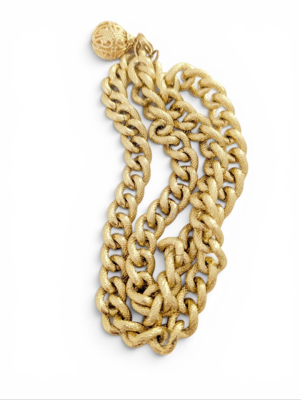VINTAGE Curb Link Gold Chain Necklace Large 1980 - Picture 4 of 14